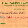 Calbeck's 1962 Check
